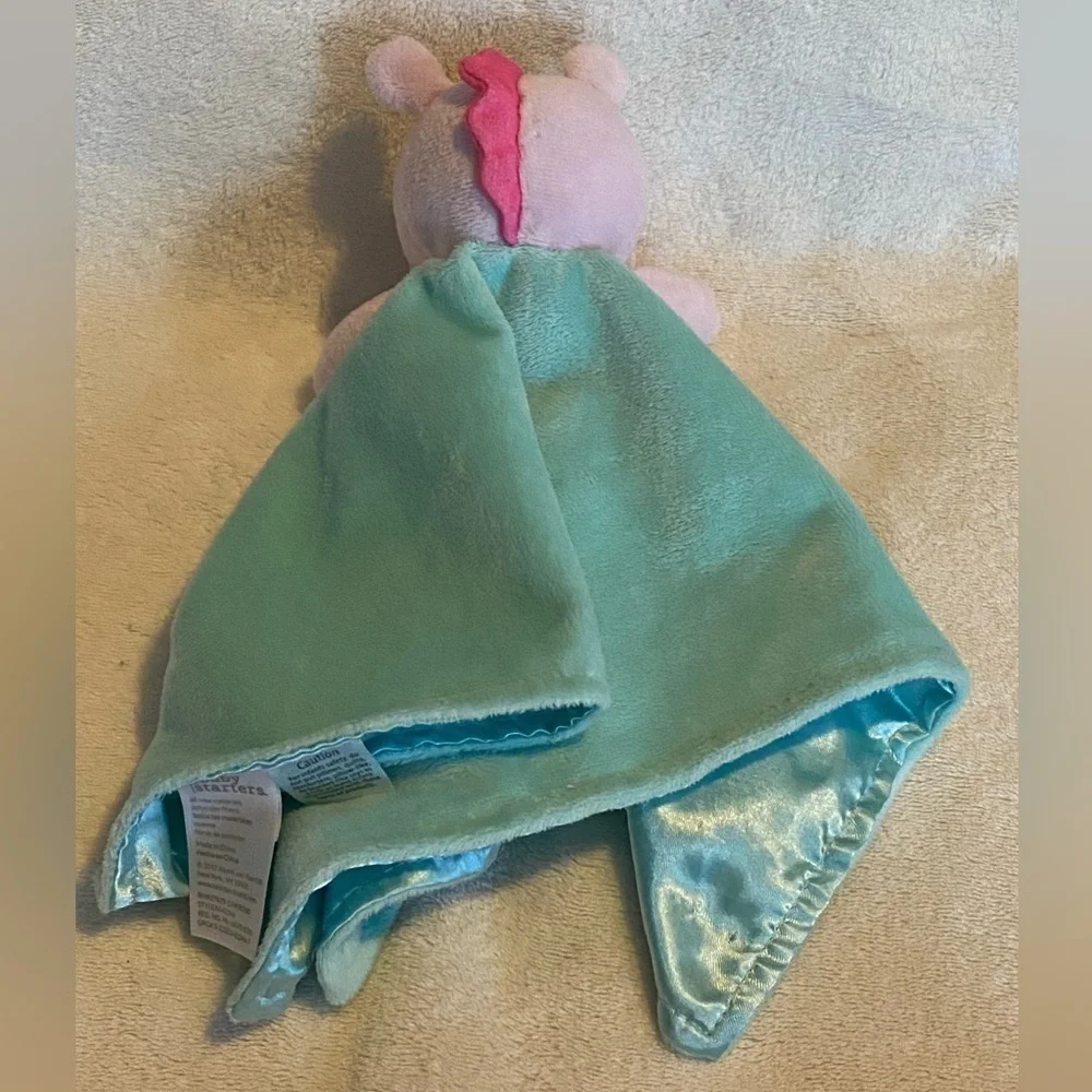 Baby Starters Unicorn Lovey Rattle Mint Green Plush & Satin Dream A Little Dream - Picture 3 of 11